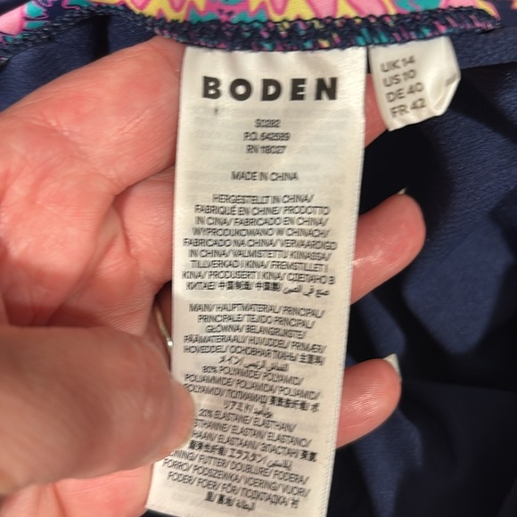 Boden paisley blue and pink one piece padded adjustable strap swimsuit size 10 - Picture 6 of 11